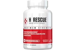 Re+Gen Nutrition H Rescue Immune Support Supplement for Adults, Capsules with Zinc, Vitamin C, L lysine Amino Acid & Oregano Oil for Immunity Health in Men & Women, 120 Capsules