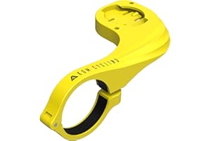 KOM Cycling Wahoo Elemnt Mount Compatible with Multiple Wahoo Computers Including The Wahoo Elemnt Bolt, Elemnt Roam, Elemnt Mini, and Elemnt - Multiple Colors 24g Out Front Computer Mount (Yellow)