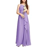 Imily Bela Girls Chiffon Dresses Formal Sleeveless Junior Bridesmaid Wedding Party Maxi Dress