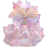 Dog Princess Dresses for Small Dogs Lolita Clothes Butterfly Costume Pet Girl Cute Coat Outfits Summer Costumes Puppy Handmade Skirt Cat Spring (S,Rainbow Faery)