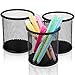 Pen Holder Set Of 3 - Premium Black Mesh Pencil Holder - Large & Sturdy Pencil Cups To Organize All Pens, Rulers & Scissors On Your Desk