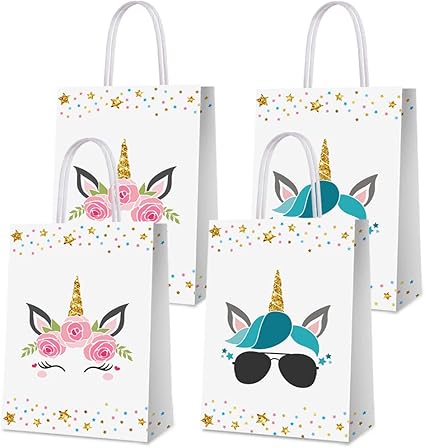 Amazon.com: 16 bolsas de regalo de fiesta para unicornio, suministros de fiesta de cumpleaños, regalo de fiesta, bolsas de dulces para unicornio, decoración de fiesta de cumpleaños, decoración para unicornio, fiesta de