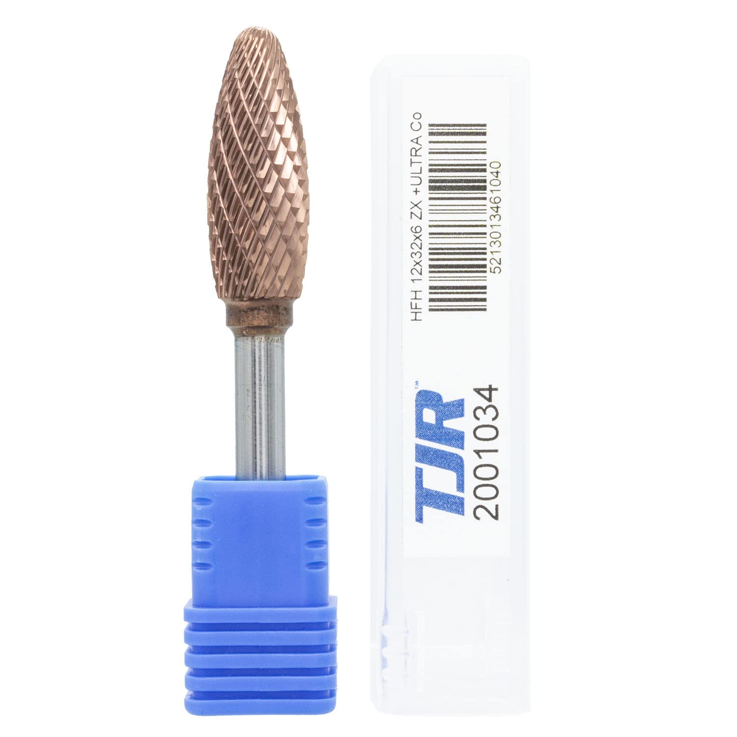 Carbide Burr with coating ULTRA Co, 12mm (metric) diameter with 6mm metric shank, HFH 1232.06 cut ZX (special with chip breaker) TJR — image 1