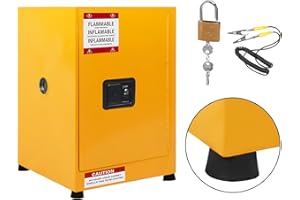 Heavy Duty Hazardous Storage Cabinets – 17"X17"X22" Galvanized Steel Flammable Safety Cabinet with Adjustable Shelf & 3-Point