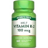 Nature's Truth Vitamin K2 MK-7 | 100 mcg | 60 Softgels | Non-GMO &amp; Gluten Free Supplement