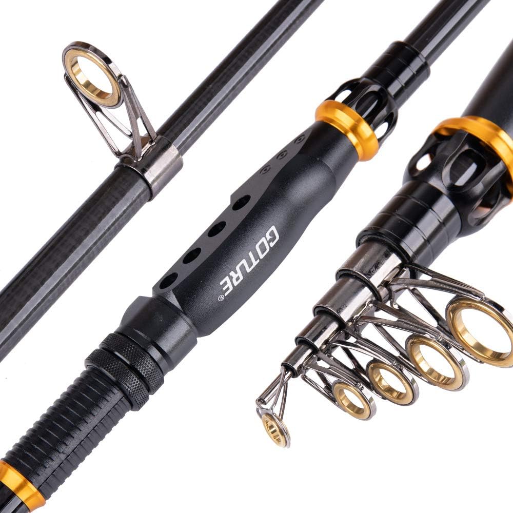 Pisfun Telescopic Fishing Rod Freshwater Saltwater Travel Spinning Fishing Rods Retractable Poles (11'10'' / 3.6M)