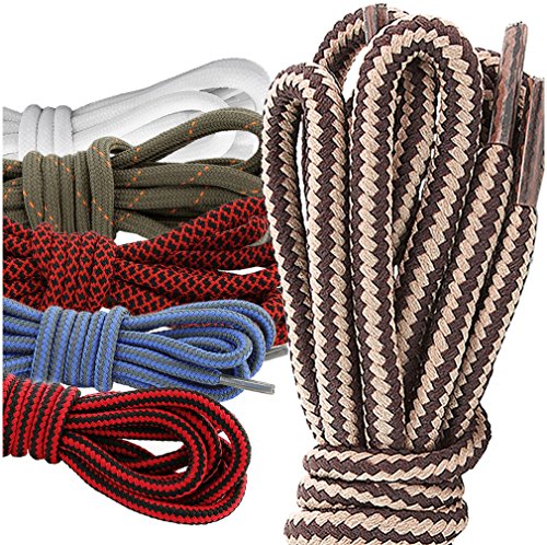 DailyShoes Round Hiking Boot Shoelaces Strong Durable Stylish Shoe Laces  Lissome Draven (Great for Walking Shoes) Black Red 27
