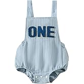 KMBANGI Baby Boy 1st Birthday Outfit Sleeveless Backless 1 Year Old Overalls Cake Smash Romper for First Birthday Summer