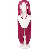 DERRRR-DOR Pink Kp Dance Wig Halloween Costume Hair - 37" Drag Queen Length for Dance Covers Parties (Pink)