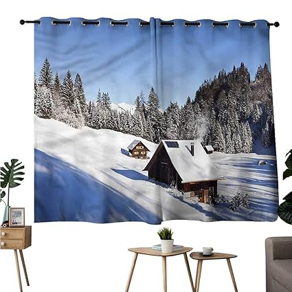Amazon Com Diycon Heat Insulation Curtain Winter Log Cabins In