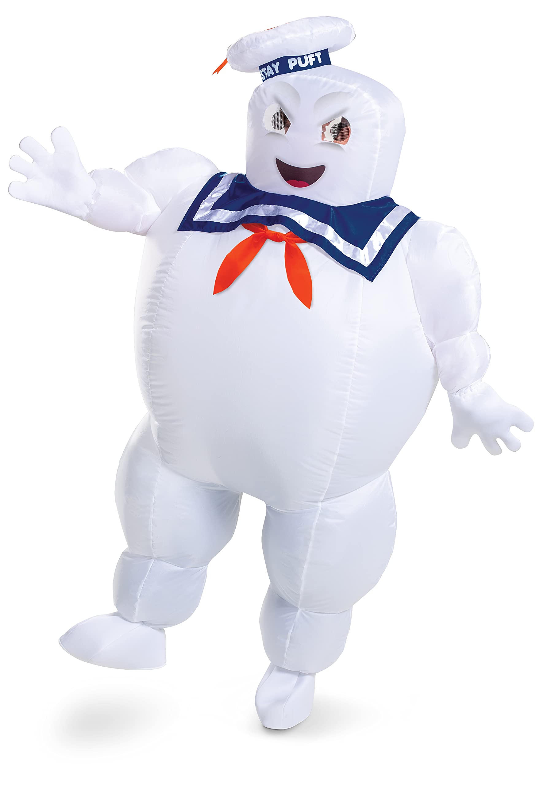 Disguise Ghostbusters Stay Puft Inflatable Fancy Dress for Adults, Official Ghostbusters, Easy to Wear Inflatable Costume for Adults, Unisex, Perfect for Halloween or Carnival, One Size