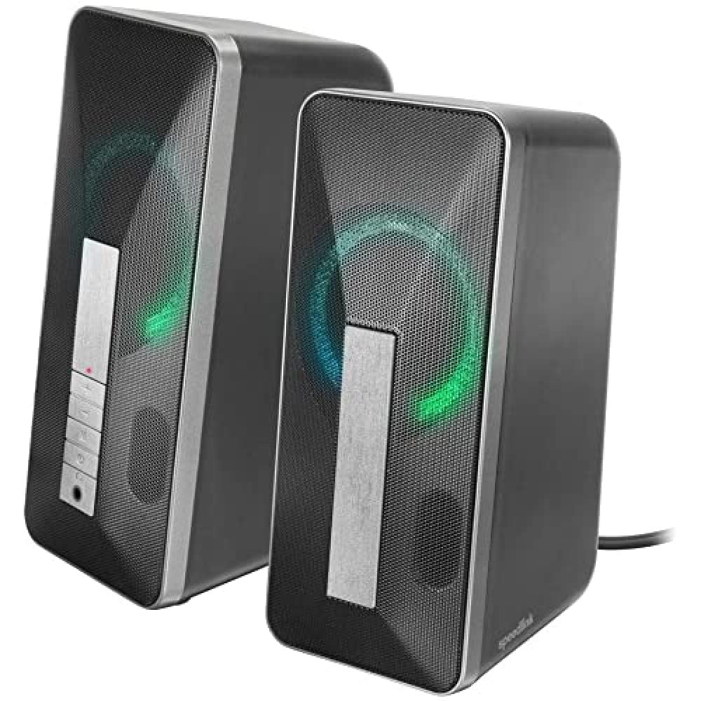 Speedlink lavel USB-Powered Stereo Speaker, 3.5mm Stereo Jack/Bluetooth Audio, Black
