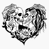Kissing Skulls - Eternal Love Bumper Sticker Vinyl Decal 5