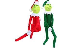 OYB Christmas Elf Plush Doll - Red and Green Elves for Home Decoration, for Xmas Ornaments Tabletop Home Office Decor, Fun Toys Gifts and Christmas Decorations (Red and Green)