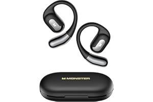 Monster Casque AC317 à oreilles ouvertes, appels cristallins, lecture 24 heures, charge de type C, contrôle tactile, écouteur