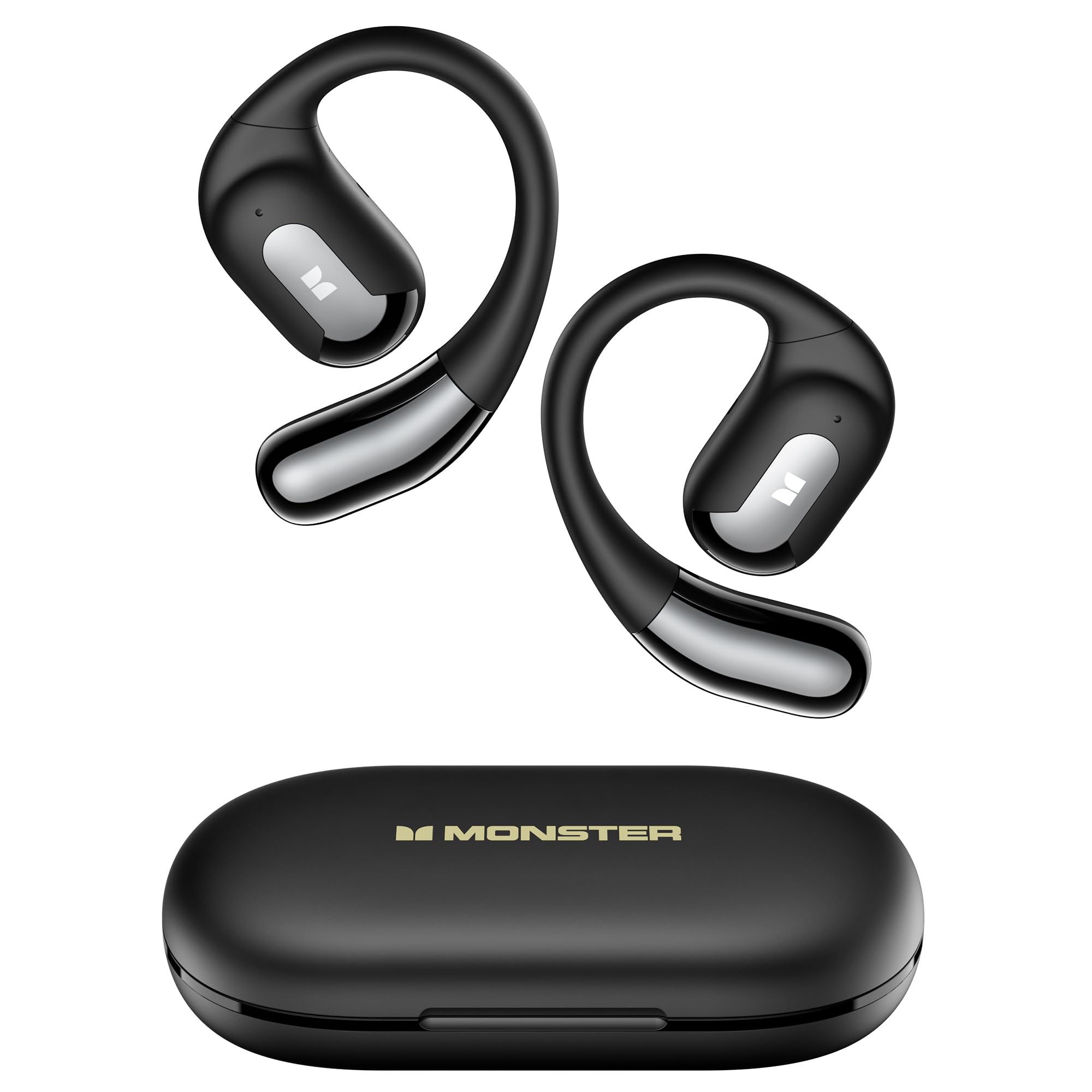 Monster Open Ear AC317 Headphones, Wireless Headphones with Premium Stereo, Bluetooth 5.4, 24H Playback, Crystal Clear Calls, USB-C Charging, Touch Control, Sweat Resistant Open Ear Wireless Earbuds