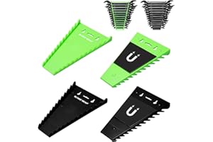 SUNHZ MCKP SUNHZMCKP 4 Pack Wrench Organizer for Toolboxes, Magnetic Wrench Rack Tool Trays, Wrench Holder up to 48 wrenches SAE (1/4" - 1/16") and Metric (6 mm - 24 mm)