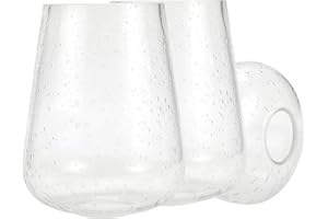 Rivqahra Wine Glass Lamp Shade for Light Fixture, 6.3" Height, 1-5/8 Inch Fitter, 3 Pack Clear Seeded Bubble Effect Glass Shade Replacement Globe