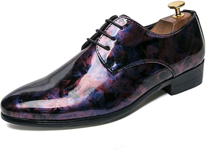 Amazon Tdhhy 男性 メンズビジネスオックスフォードカジュアルイギリスのパテントレザー人格シャープフォーマルシューズドレスシューズ ファッション Tdhhy ビジネスシューズ