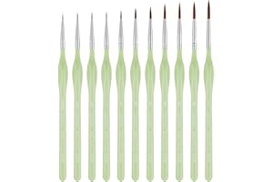 11Pcs Fine Detail Brushes Set with Soft Grip for Acrylic Gouache Oil, Model Figurines & Face Painting Art Miniature Paint Bru