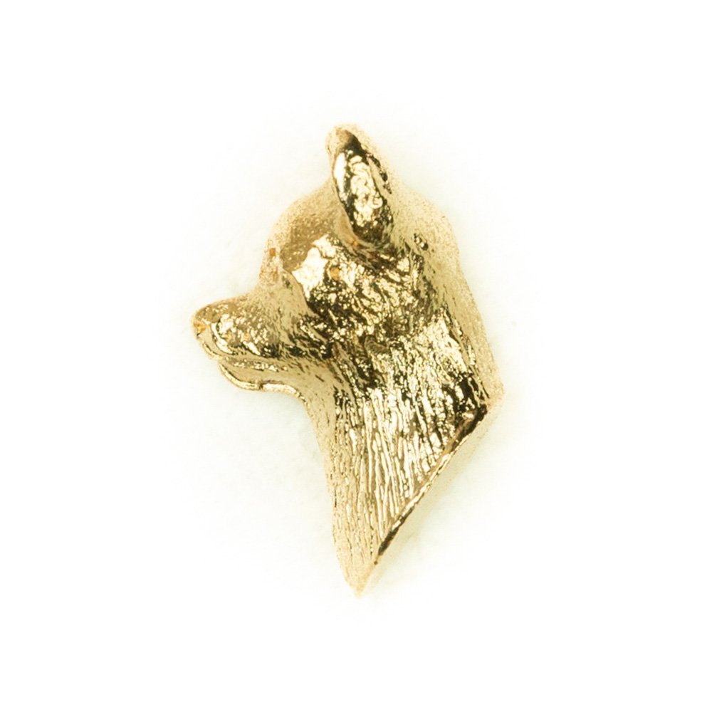 CHIHUAHUA SMOOTH HAIR Made in U.K Artistic Style Dog Clutch Lapel Pin Collection 22ct Gold Plated