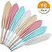 Frienda 16 Pieces Feather Gel Ink Rollerball Pens Feather Ballpoint Black Ink Pens, 0.38 mm Point