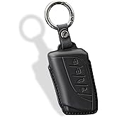 Jinmanyuan Compatible with Lexus Key Fob Cover Leather with Keychain Black Protector for 2025 ES350 2025 ES300h UX200 LS500 LS500H LC500 LC500h