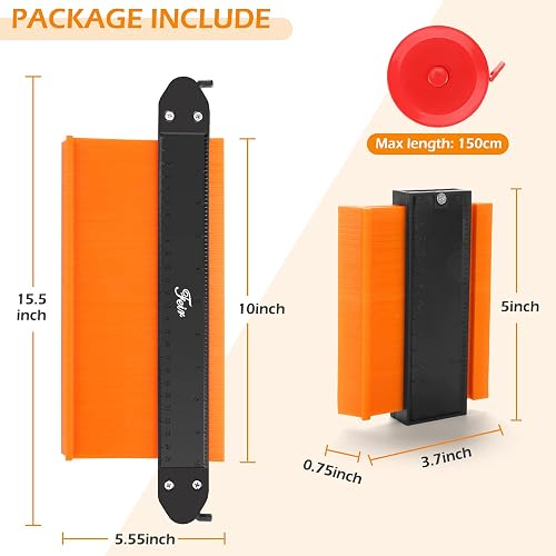 Contour Gauge Set - 6-inch & 10-inch Shape Duplicator With Lock For Woodworking, Tiles, And DIY Projects