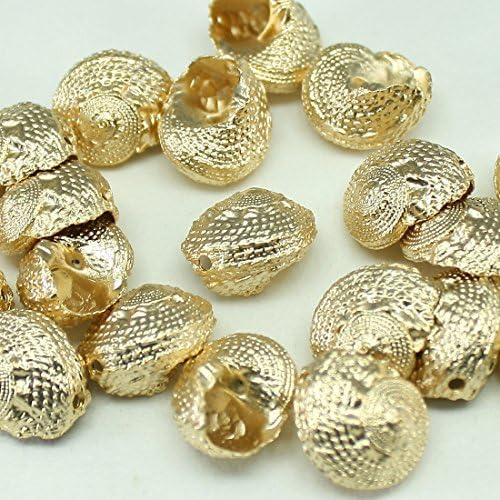 4 Pieces of Gold Conch Metal Beads Turban Shell Pendants Connectors Charms Links for Earrings Necklace Bracelets etc. Jewelry Making Supplies - annielov #MB-251-GD
