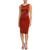 Kensie Womens Sleeveless Cowl Neck Midi Dress