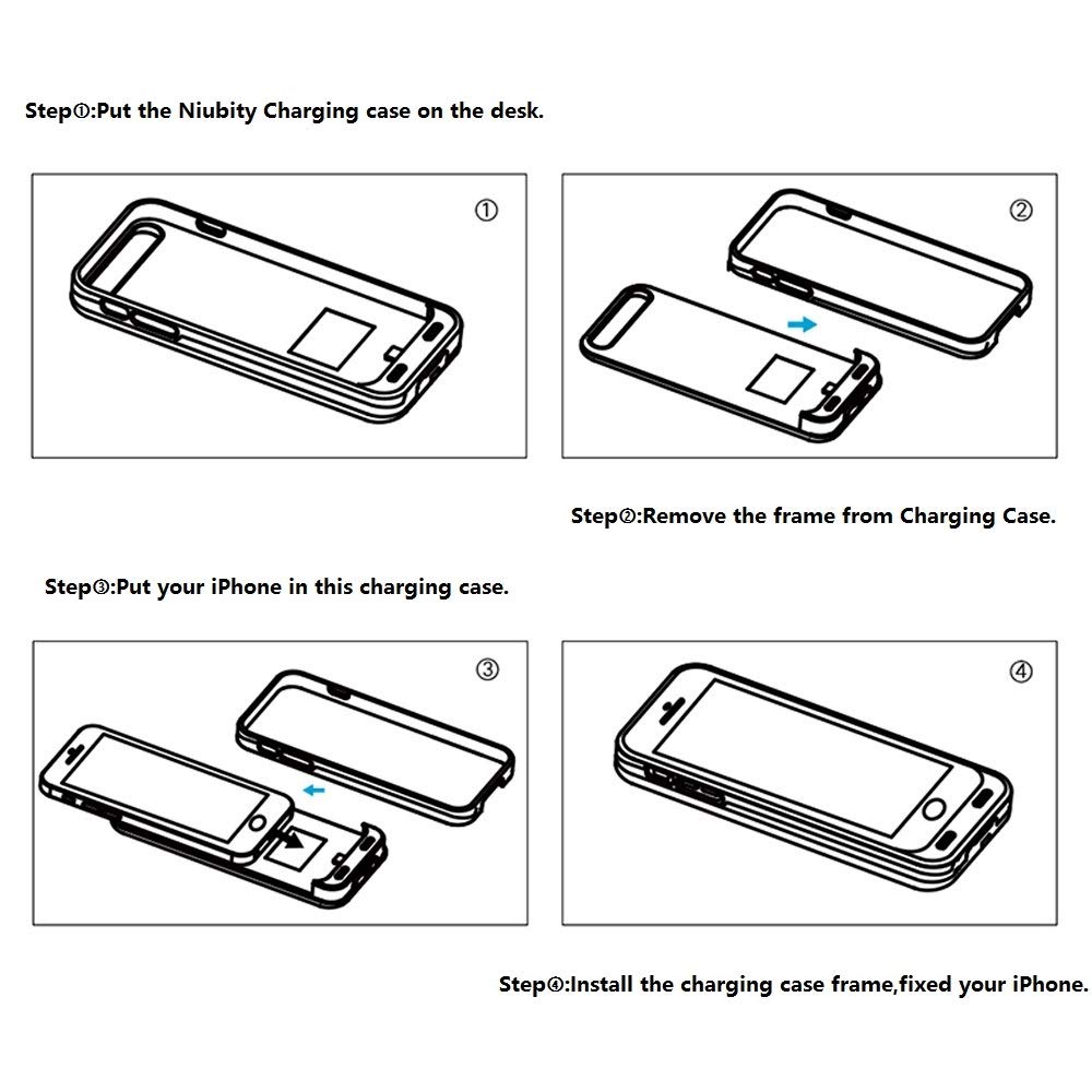 Niubity 4000mAh Charger Case for iPhone 6 Plus/ 6s Plus Portable Protective Charging Case iPhone 6 6s Plus(5.5 inch) Extended Battery Charger