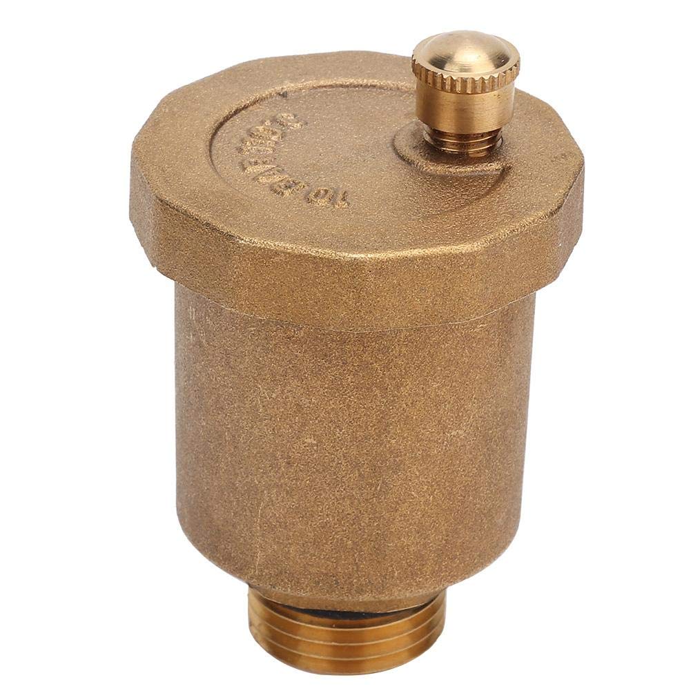 Brass Air Vent Valve, G1/2" Male Thread Air Vent Exhaust Valve One Way Air Vent Valve High Temperature Resistance, Rust Protection, Reliably