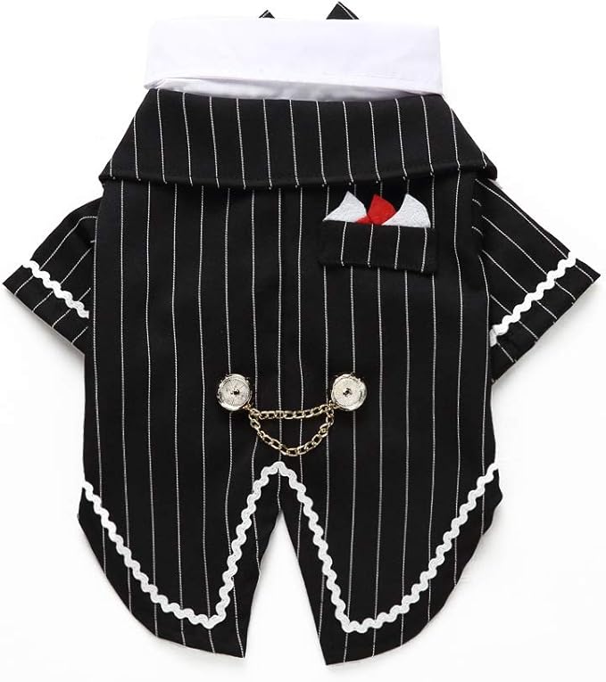 Jeux Et Jouets Animaux De Compagnie Fladorepet Chemise Pour Chien Pour Petit Chien Costume De Nœud Papillon Pour Chat Costume De Prince De Mariage Chemise De Mariage Formelle Avec Cravate Noire Costume