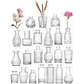 22 Pack Glass Bud Vase Set, Small Flower Clear Vase Set Bud Vases for Wedding Centerpiece Table Decor, Vintage Small Vases for Room Home Dining Party Table Center Decor (Clear, 22 Pack)