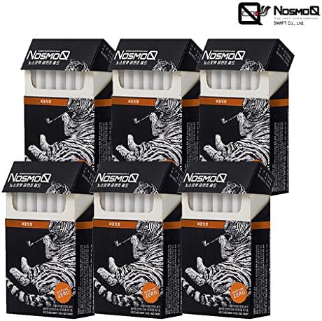 [NOSMOQ] Hazelnut Flavor 100% Nicotine Free Cigarettes 6 Pack (120 sticks), Non Tobacco, All Natural Herbal Cigarettes