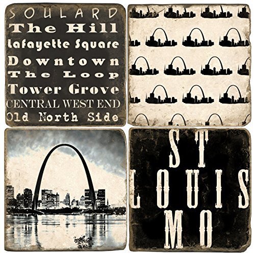 Black & White St. Louis Drink Coasters by Studio Vertu