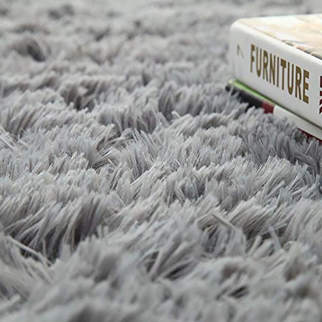 LOCHAS Ultra Soft Indoor Modern Area Rugs Fluffy Living Room Carpets for Children Bedroom Home Decor Nursery Rug 4x5.3 Feet, Gray: Furniture & Decor