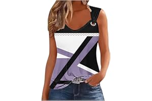 jxsoyen Tank Top for Women Trendy Color Block Sleeveless Top Flowy Pleated Tunic Tank Tops for Women Loose Fit Summer Clothes