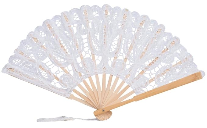 The 1 For U Elfenbein / Creme Hochzeit Spitze Fächer