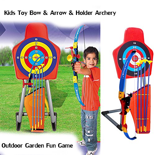 Gunsamg Kids Archery Bow Arrow Shooting Set Toy,Outdoor Garden Hunting Fun Game with 4 Sunction Cup Arrows