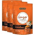 Bali's Best Ginger Chews - Soothing Turmeric Flavor (3 Pack), Sweet Spicy Chewy Candies, 3x 5.08oz 144g Bags, Great snacks for sharing and gift baskets
