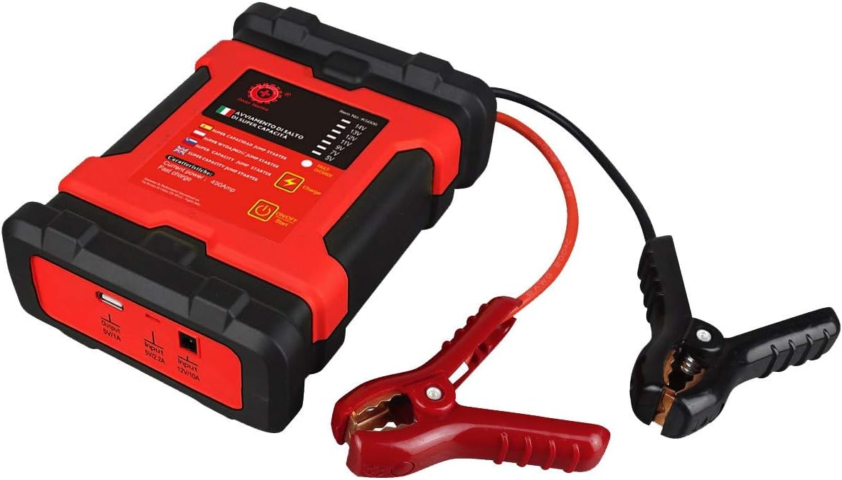 Doctor Machine Professional Emergency Starter with Super Capacitor - Jump Starter Hybrid Technology with Super Capacitors