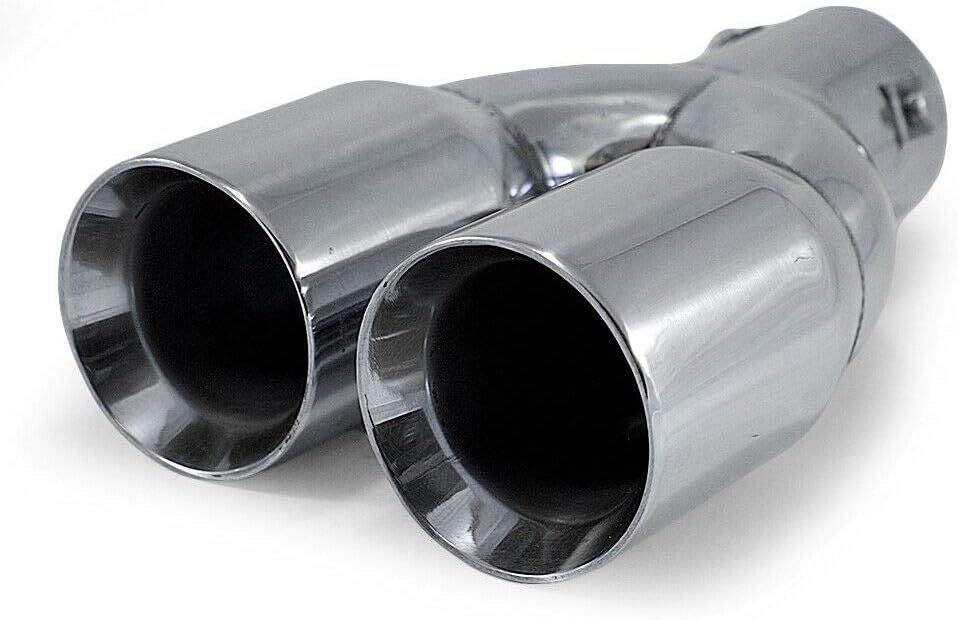 Doppel Auspuffblende Edelstahl - Universelle Endrohre Für 33-50mm Auspuffrohre