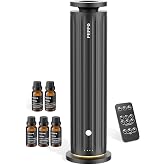 FEPPO Waterless Diffuser - Diffusers for Home Hotel Office Spa Large Room | Diffuser with 5&times;20 mL Hotel Scent Oils, 6 Scent Levels, 4 Timer Modes, Quiet Essential Oil Diffuser, 1000+ Sq Ft Cover