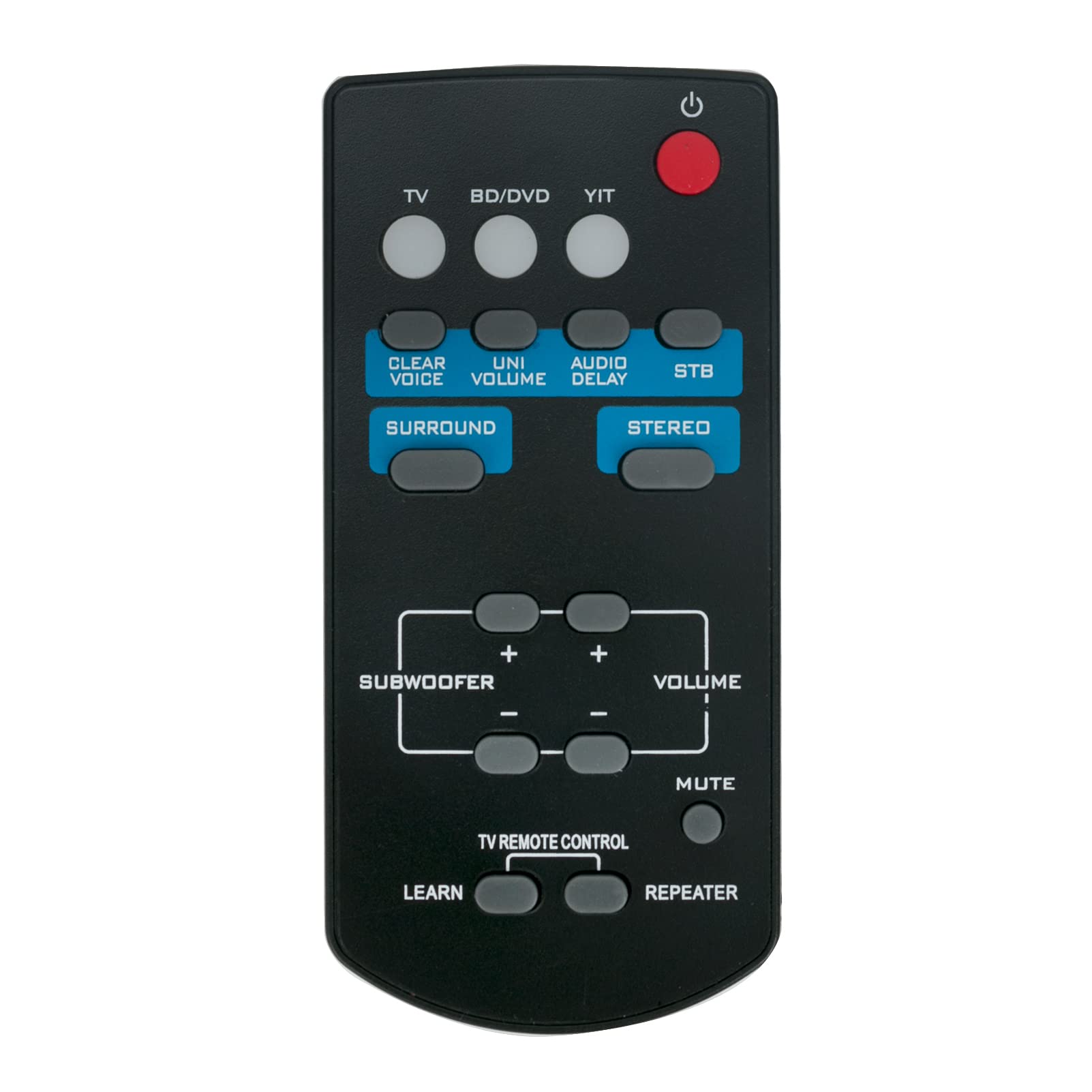 VINABTY FSR60 WY57800 Replacement Remote Compatible with Yamaha Sound Bar YAS-101 YAS-101Bl ATS-1010 YAS101 YAS101Bl ATS1010