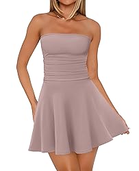 OFEEFAN Womens Summer Dresses 2025 Strapless Tube