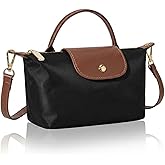 Black Mini Nylon Crossbody Bag for Women, Lightweight Small Shoulder Purse with Top Handle & Adjustable Strap Everyday Purse