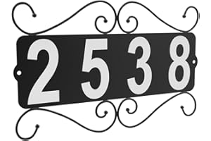 IVWVI Metal Address Plaque, Address Number, Waterproof, Horizontal & Vertical Mounted Address Sign for House Home Office Street Yard Mailbox (style)