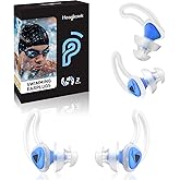 Hearprotek 2 Pairs Swimmer Ear Plugs, Upgraded Custom-fit Water Protection Adult Swimming earplugs for Swimmers Water Pool Sh