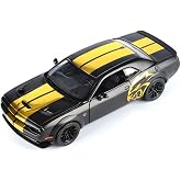 2018 Challenger SRT Hellcat Widebody 1/24 Scale Matte Black with Gold Stripe Diecast Model Car Display